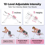 Adjustable Ab Trainer Machine with LCD Monitor, 10-level adjustable resistance