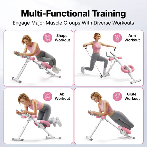 Adjustable Ab Trainer Machine with LCD Monitor, 10-level adjustable resistance