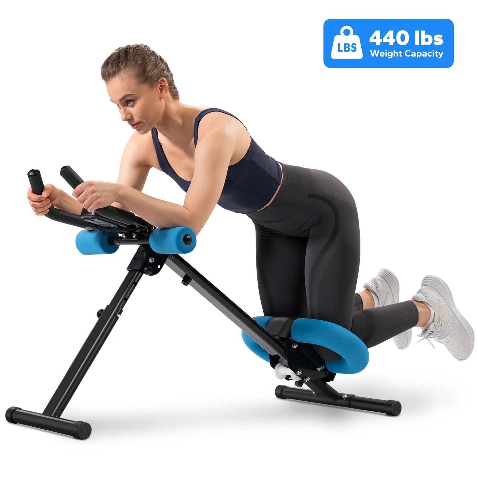 Adjustable Ab Trainer Machine with LCD Monitor, 10-level adjustable resistance