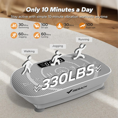 330LBS Capacity Vibration Plate Full Body Lymphatic Slim Fitness Machine
