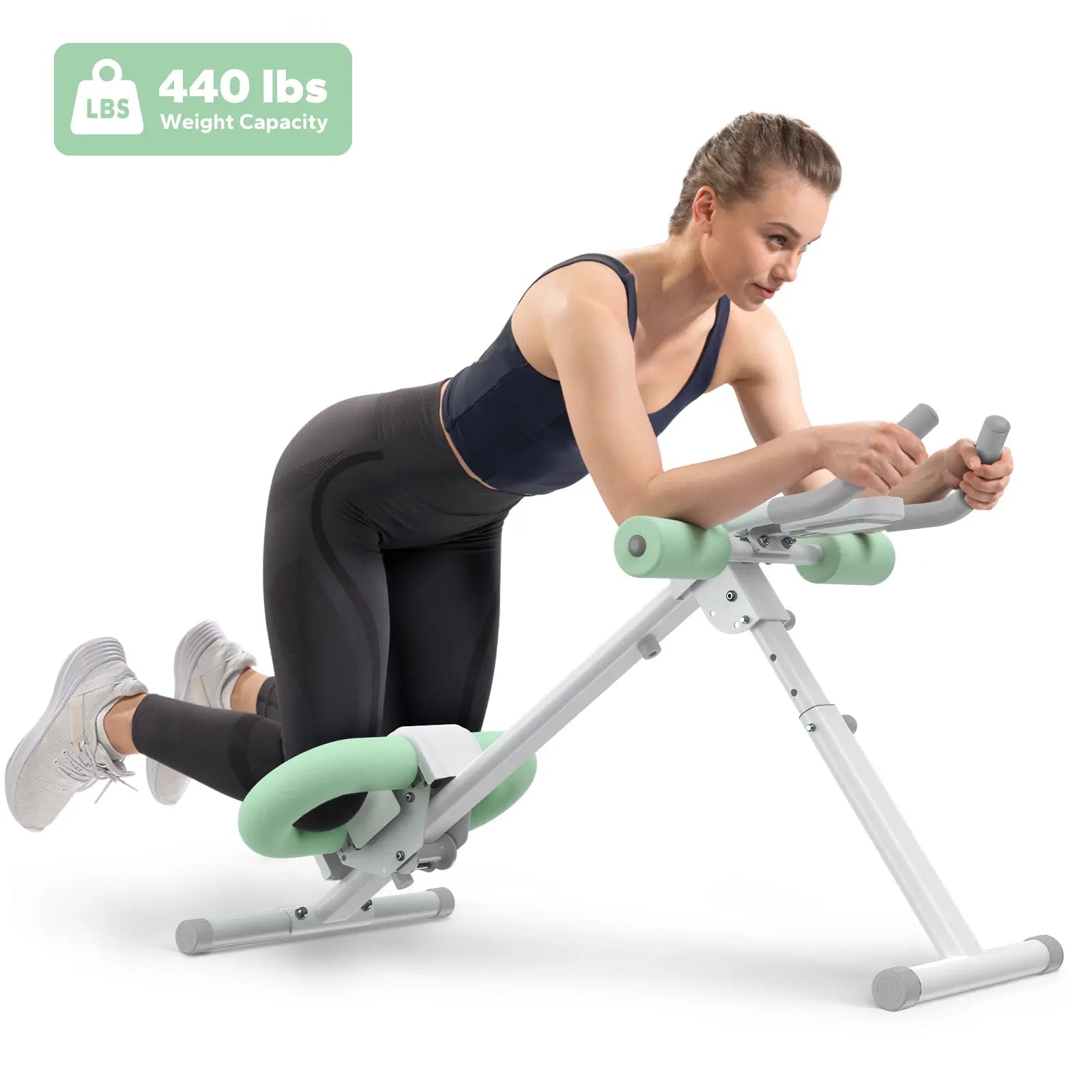 Adjustable Ab Trainer Machine with LCD Monitor, 10-level adjustable resistance