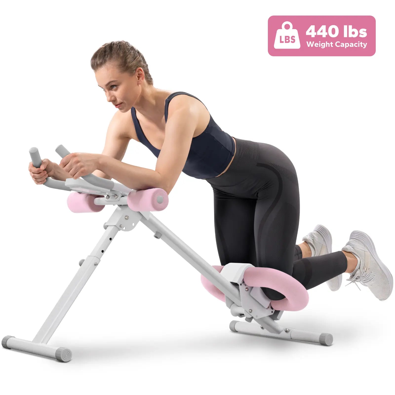 Adjustable Ab Trainer Machine with LCD Monitor, 10-level adjustable resistance